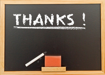 Thanks ! Word on a chalk board