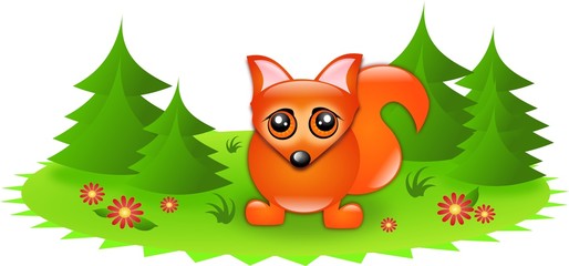 Obraz na płótnie Canvas Cute fox in forest