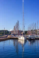 Fototapeta na wymiar yachts in marina of Korcula. Croatia.