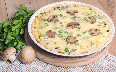 Mushroom pie with cheese