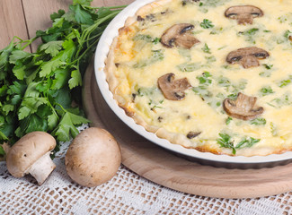 Mushroom pie with cheese