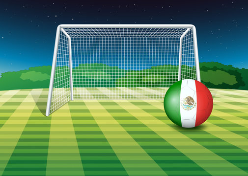 A ball with the flag of Mexico