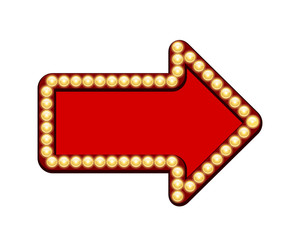 Red arrow with light bulbs