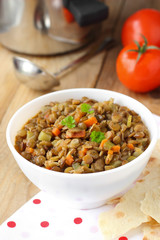 Green lentils with vegetables