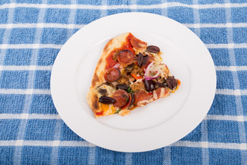 Deluxe Pizza on White Plate