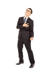 Businessman having a heart attack