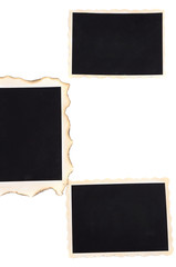 Blank old photos isolated on white