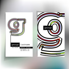 Business card design with letter g
