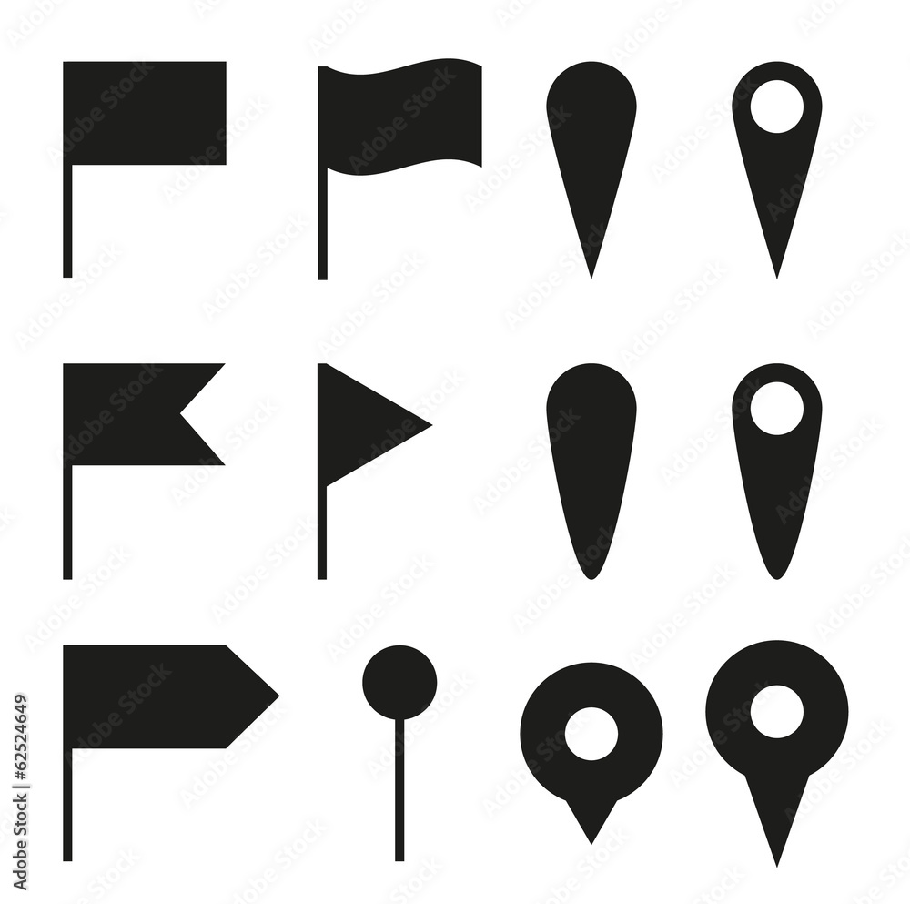 Poster map pointers set