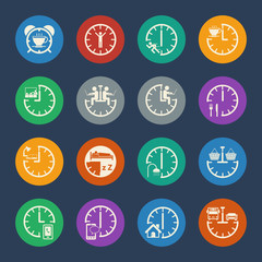 Daily Routine icons set.