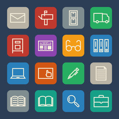 Documents Icons and Library icon. Vector