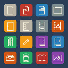 Documents Icons and Library icon. Vector