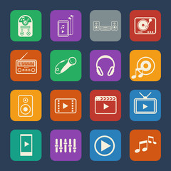 Entertainment icons set