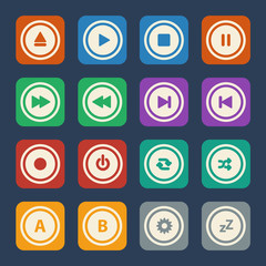 Media player buttons. Vector