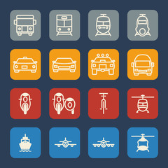 Vehicle and transportation icons.