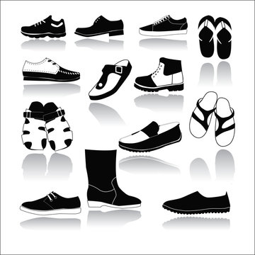 Set of icons of men's shoes