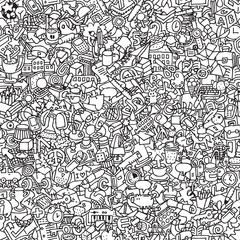 Obraz premium School seamless pattern in black and white