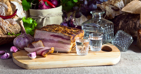 Vodka and smoked meat