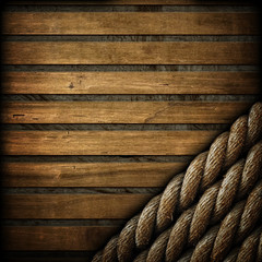 Obraz premium wooden background with ropes