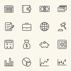 Finance and money icon set.