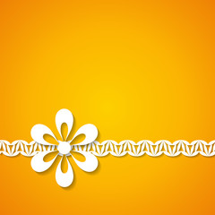 orange background with a floral border
