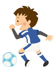 サッカー　ドリブル　男性