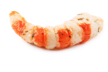 Cooked unshelled tiger shrimp.
