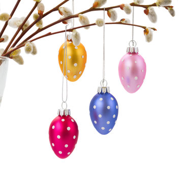 Colorful hanging easter eggs