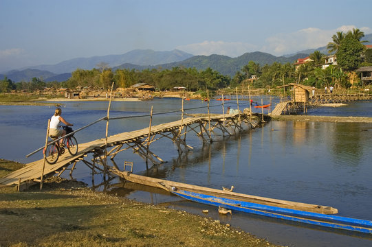 Bridge over Nam Xong River, Vang Vieng