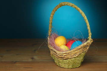 Easter eggs in the basket