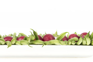 organic string beans / grüne Bohnen, Erbsen