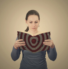 Woman with Bible with target