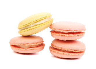 Four various macaron cakes.