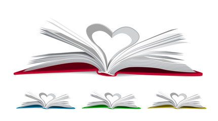 Heart from book pages