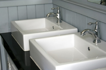 Fototapeta premium Modern white basin in hotel