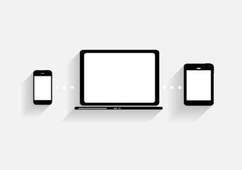 Cloud Computing Concept on Different Electronic Devices. Vector