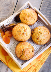 Coconut and apricot muffins