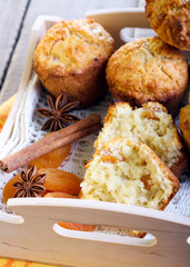 Coconut and apricot muffins