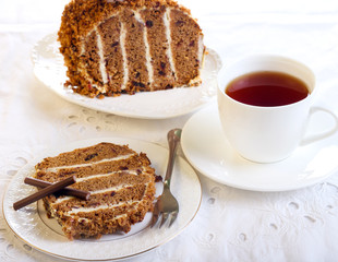 Layered date, chocolate roll