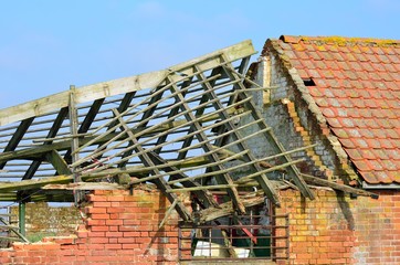 Ruined farmhouse roof