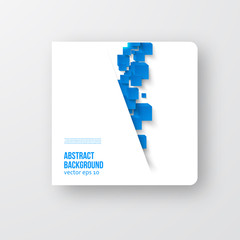 Vector  square. Abstract background card and blue. 3d