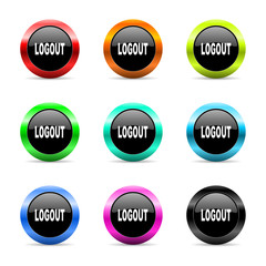 logout icon vector set