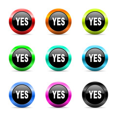 yes icon vector set