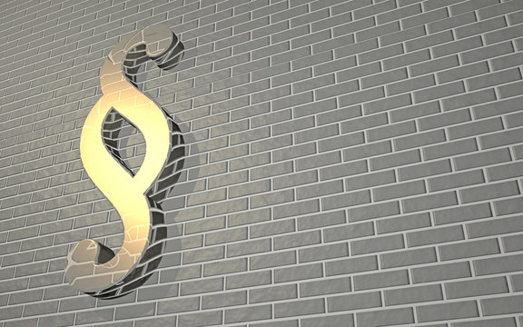 Paragraphenzeichen an Hauswand