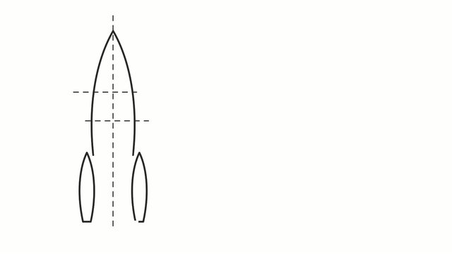 drawing of the rocket scheme on white