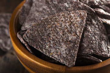 Homemade Organic Blue Corns Chips