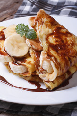 banana crepes with chocolate vertical