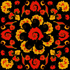 Abstract Hand-Drawn Floral Pattern