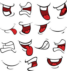 Set of mouths cartoon