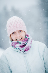 Happy Cute Woman Enjoying Winter